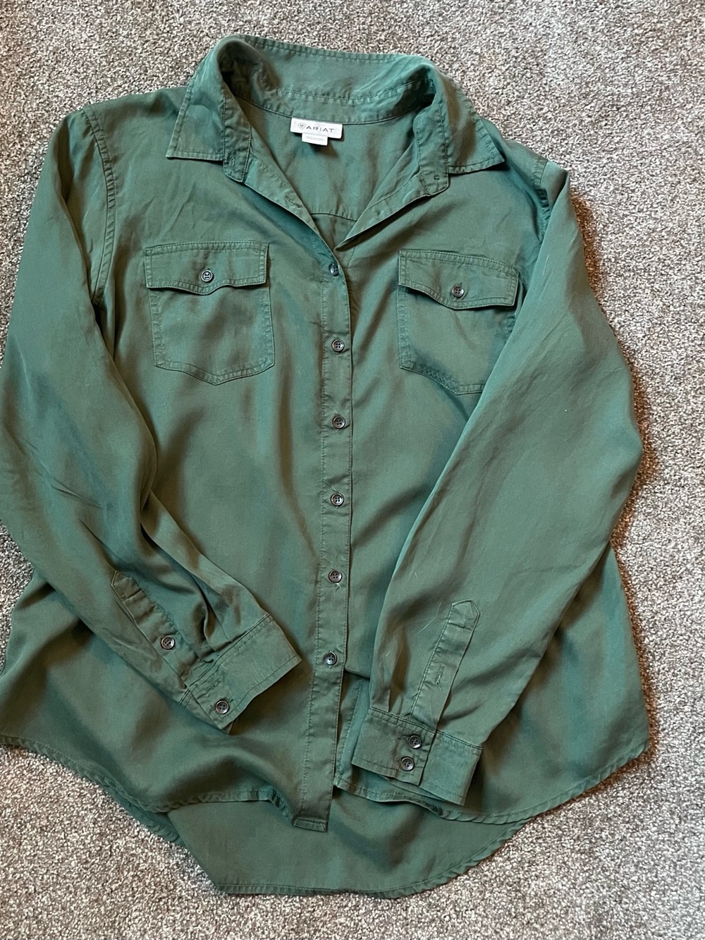 Ariat Deep Green Long-Sleeve Button Shirt XXL GREAT CONDITION